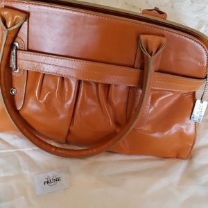 Prune Leather Shoulder Bag